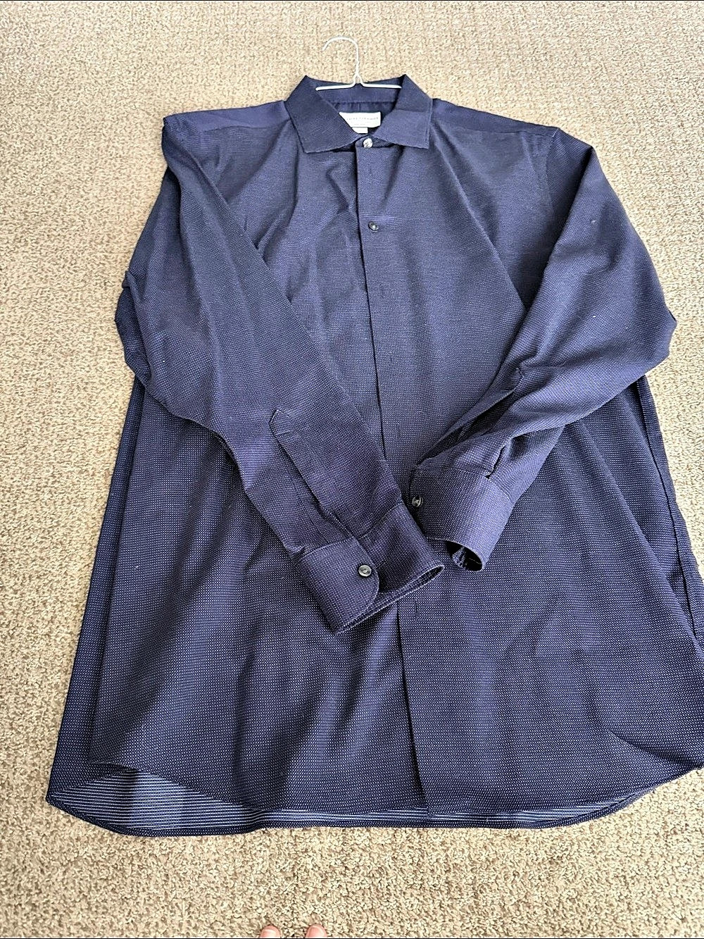 Charles Tyrwhitt Non-Iron Slim Fit Dress Shirt Button Down Blue 17.5/35